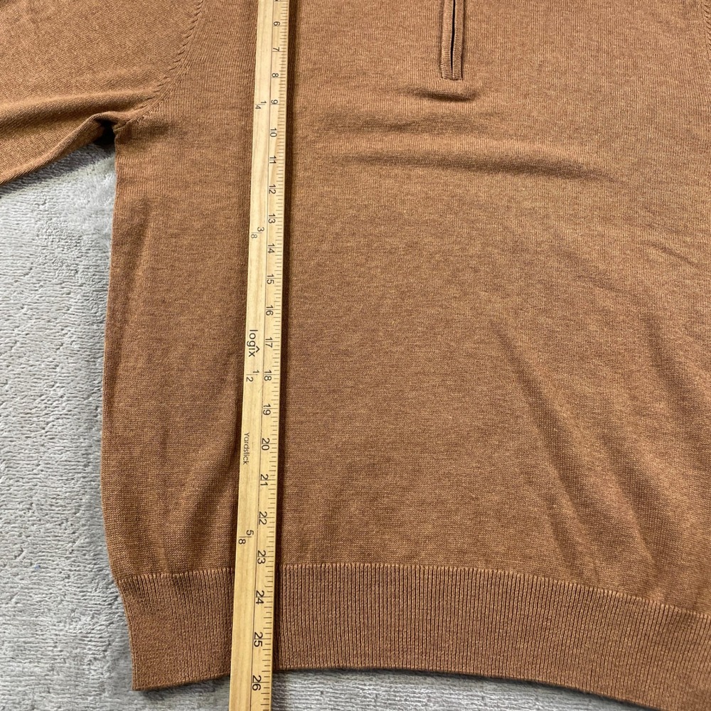 Roundtree Yorke 1/4 Zip Pullover Sweater Mens Medium Brown Office Minimalist - Picture 6 of 11